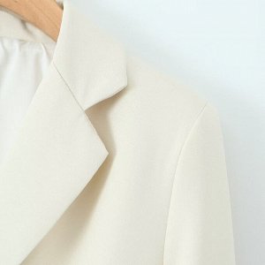 Женский брючный костюм (пиджак + широкие брюки), молочный