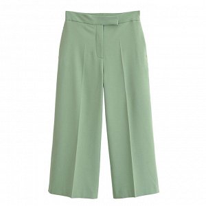 Костюмные брюки-кюлоты, зеленый