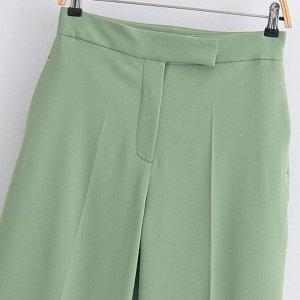 Костюмные брюки-кюлоты, зеленый
