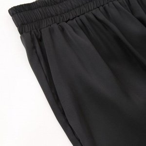 Широкие брюки с эластичным поясом, с аппликациями из бисера, черный