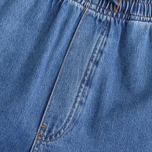 Широкие джинсы с эластичным поясом, синий