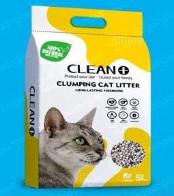 Clean+ наполнитель комкующийся д/кошач.туалетов бентонит лимон пакет (10л) 7 кг 1 уп. / 2шт / CL2-Lem / 783412