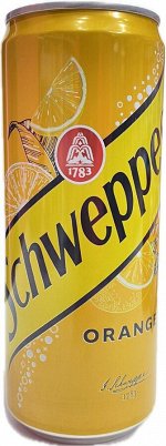 Газированный напиток со вкусом апельсина Schweppes Orange Швепс ж/б Оранж 330мл