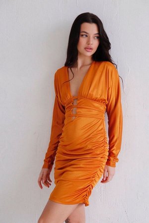 Платье вечернее золотисто-оранжевое