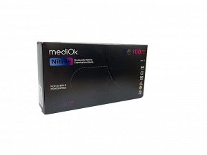 Перчатки MediOK смотровые нитриловые неопудренные текстурированные нестерильные, черного цвета