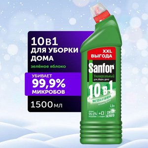 Санфор Средство для мытья сантехники гель Зеленое яблоко Sanfor Universal 1,5 л