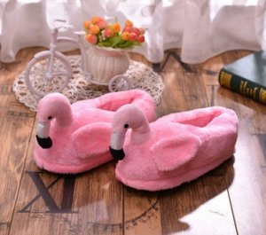 Домашние плюшевые тапочки Фламинго