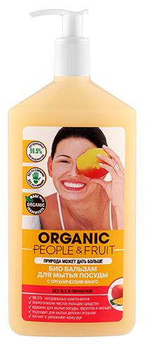 ORGANIC "PEOPLE & FRUIT" Био бальзам для мытья посуды 500мл с органическим манго /10шт/