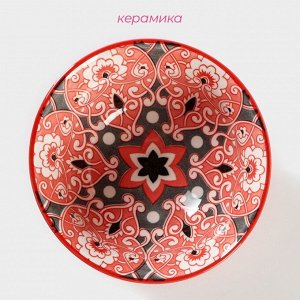 Салатник керамический Доляна «Джавлон», 350 мл, d=12 см, цвет красный