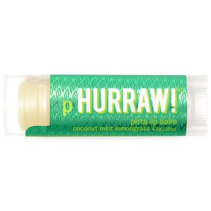 Hurraw! Balm, Бальзам для губ Питта со вкусом кокоса, мяты и лемонграсса, 0,15 унций (4,3 г)