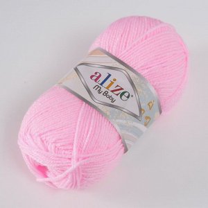 Пряжа для вязания спицами, крючком ALIZE, My baby, 100% акрил, 150 м/50 г, (185 детский розовый)