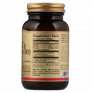 Solgar, Vitamin E, Mixed Tocopherols, 200 IU, 100 Softgels