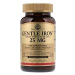 Solgar, Gentle Iron, 25 мг, 180 растительных капсул