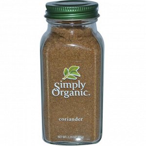 Simply Organic, Кориандр, 2,29 унции (65 г)