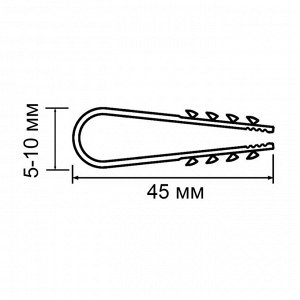 Дюбель-хомут "ТУНДРА", для круглого кабеля, нейлоновый, 5-10 мм, черный, 100 шт