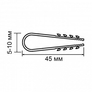 Дюбель-хомут "ТУНДРА", для круглого кабеля, нейлоновый, 5-10 мм, белый, 100 шт