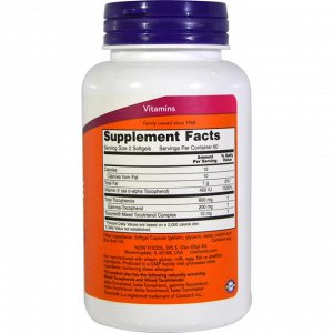 Now Foods, Комплекс гамма E, улучшенный, 120 желатиновых капсул