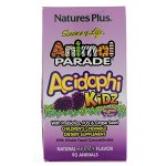 Nature&#039;s Plus, «Парад животных» от Source of Life, AcidophiKidz, жевательные конфеты для детей,натуральные ягоды, 90 животных