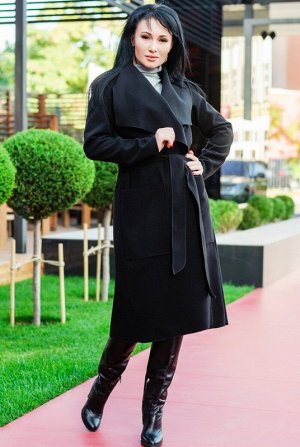 Черное длинное пальто "Барселона"
