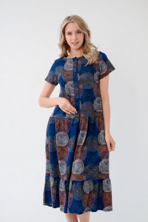 Платье женское из кулирки Кармелита спилы синие