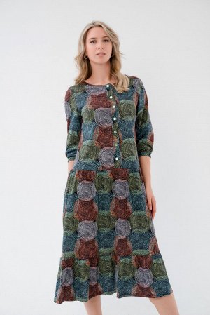 Платье женское из кулирки Софи спилы зеленые