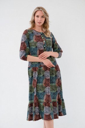 Платье женское из кулирки Софи спилы зеленые