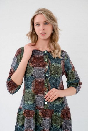 Платье женское из кулирки Софи спилы зеленые