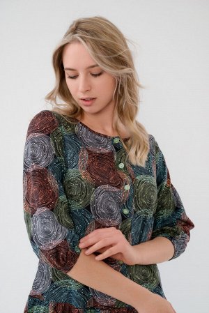 Платье женское из кулирки Софи спилы зеленые