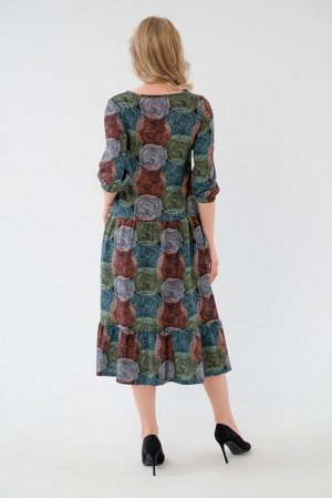 Платье женское из кулирки Софи спилы зеленые