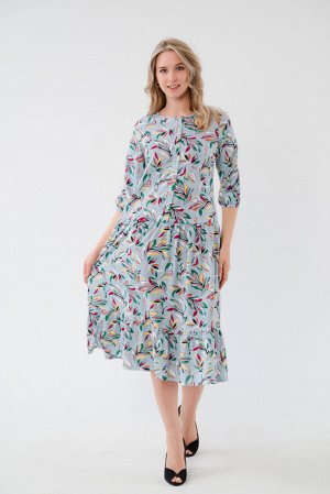 Платье женское из кулирки Софи веточка олива
