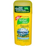 21st Century, Herbal Clear Naturally!, Натуральный дезодорант для тех, кто занимается спортом, Прозрачный, 2,65 унции (75 г)