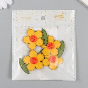 Декор для творчества иск. замша «Жёлтая ромашка», 4.7x4 см