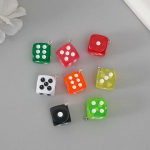Подвеска для творчества пластик «Игральные кости», 2.4x1.4x1.4 см, МИКС