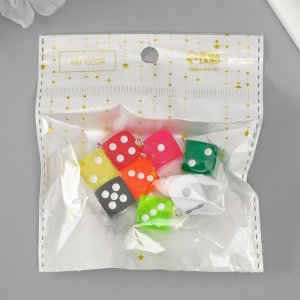 Подвеска для творчества пластик «Игральные кости», 2.4x1.4x1.4 см, МИКС