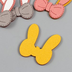 Декор для творчества иск. замша «Бантик с зайчьими ушками», 4.5x5 см, МИКС