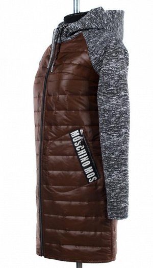 Куртка демисезонная (синтепон 50) Плащевка/футер Шоколад-серый