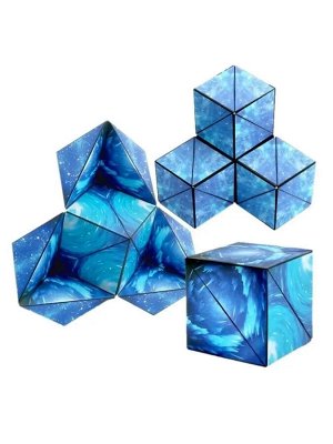 Noname Магический магнитный куб Маgic Cube головоломка. Космический ледник, синеголубой