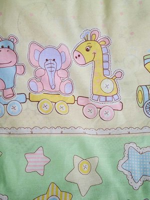 Пододеяльник бязь без молнии - Веселый паровозик 110x140