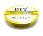Проволока медная DIY 0,3 мм, золотистого цвета, 13 метров. Цена за 1 шт.