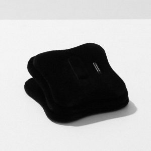 Подставка под кольцо флок, 5x5x2 см, цвет чёрный