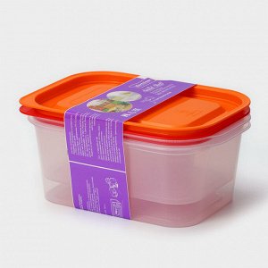 Набор пищевых контейнеров с паровыпуском, 2 шт: 1,1 л, 1,25 л, цвет микс