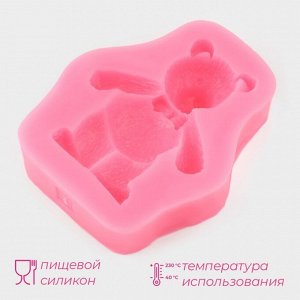 Молд Доляна «Мишка», силикон, 8x6,5 см, цвет розовый
