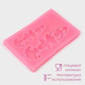 Молд для заливки Доляна «Цветочный узор», силикон, 7,7*5 см, розовый