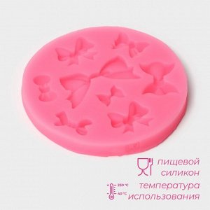 Молд Доляна «Бант», силикон, d=8,5 см, цвет розовый