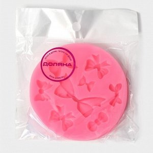 Молд Доляна «Бант», силикон, d=8,5 см, цвет розовый
