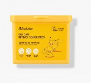 JM SOLUTION EASY CARE RETIONOL TONER PADS 70ea (200ml) Очищающие тонер педы с ретинолом (Пикачу) 70шт (200мл)
