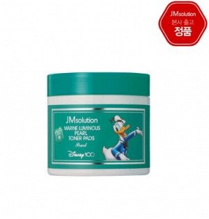 JM SOLUTION MARINE LUMINOUS PEARL TONER PADS Pearl x DISNEY100 70ea Очищающие тонер педы с жемчужным порошком (Дональд) 70шт
