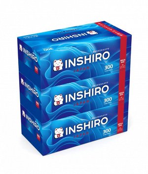 Салфетки в коробке INSHIRO Mega Box 2-хсл. белые 300шт кор. синяя SF426