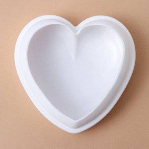 Форма для выпечки и муссовых десертов KONFINETTA «Сердце», силикон, 15,5x15,5x5,5 см, цвет белый
