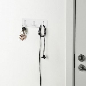 GALTBOX, Вешалка с 3 крючками, самоклеящаяся/белая